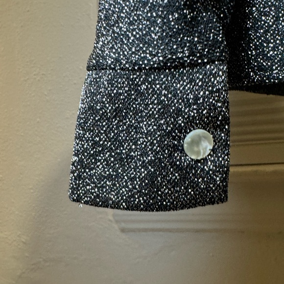 Vintage 70s Evening Party Blouse Metallic Button Up Rare Find - Picture 4 of 9